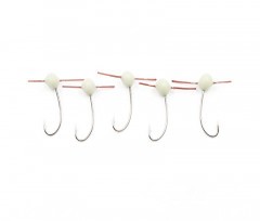 Мормышка полимерная Яман Шар с отверстием, d-4 мм, кр. №14, цв. фосфор (уп. 5 шт.)