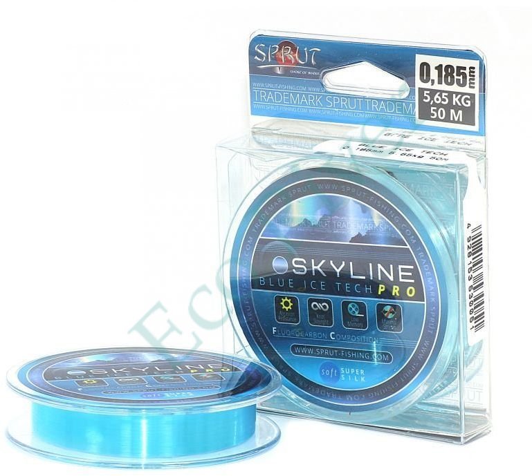 Леска Sprut Skyline Fluorocarbon Composition IceTech PRO neon 0.255 50м