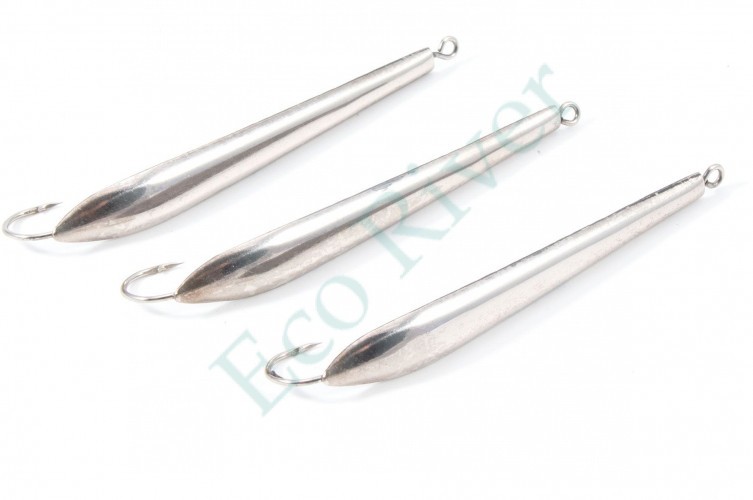 Блесна вертикальная Яман Судачья,размер 65 мм, вес 8,5 г, цвет никель (уп.3 шт.)/150/