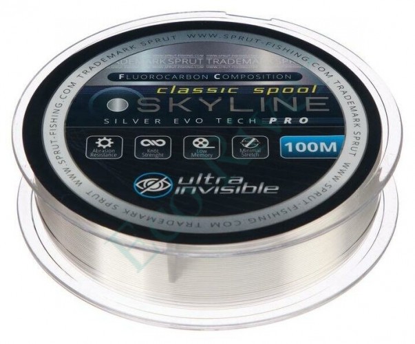 Леска Sprut Skyline Fluorocarbon Composition EvoTech Classic silver 0.285 100м