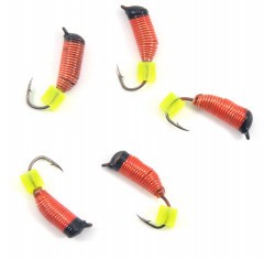 Мормышка вольф. безнасадочная Яман Ручейник №7, d-2.5 мм, L-9.5 мм, вес 0,90 гр., фц. желтый кубик