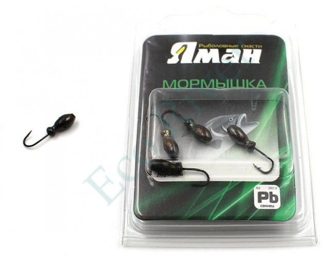 Мормышка Яман щелкун с отв.,цв.BN, вес 0,5 г (уп. 5 шт.)