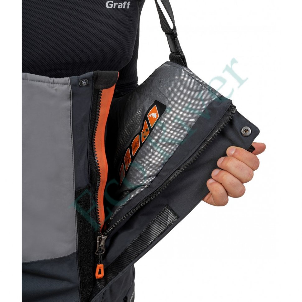 Костюм рыболовный Graff зимний до -50гр. размер M/182-188(Bratex 8000, черно-серый)