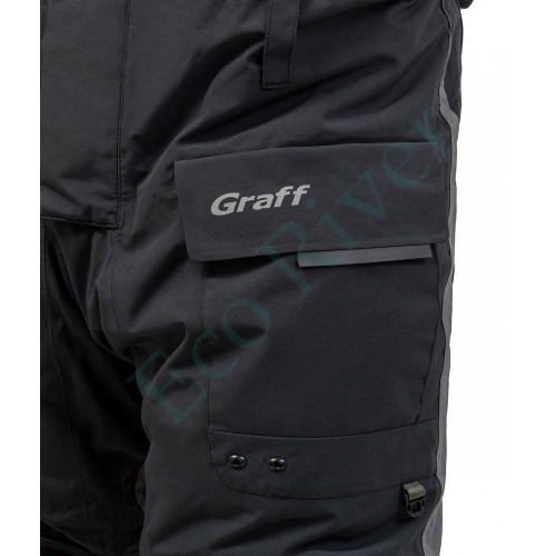 Костюм рыболовный Graff зимний до -50гр. размер M/182-188(Bratex 8000, черно-серый)