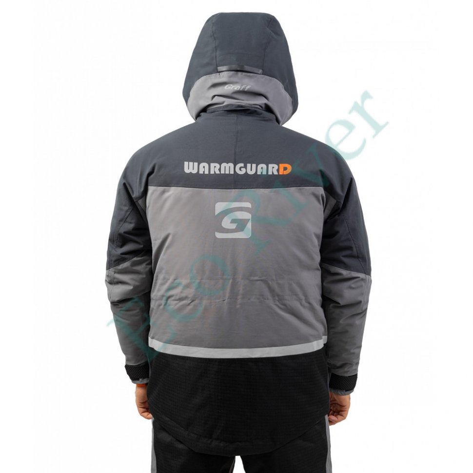 Костюм рыболовный Graff зимний до -50гр. размер M/182-188(Bratex 8000, черно-серый)