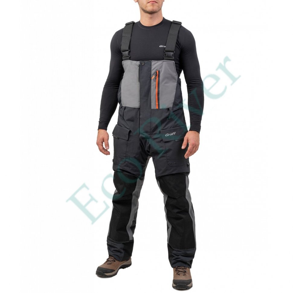 Костюм рыболовный Graff зимний до -50гр. размер M/182-188(Bratex 8000, черно-серый)