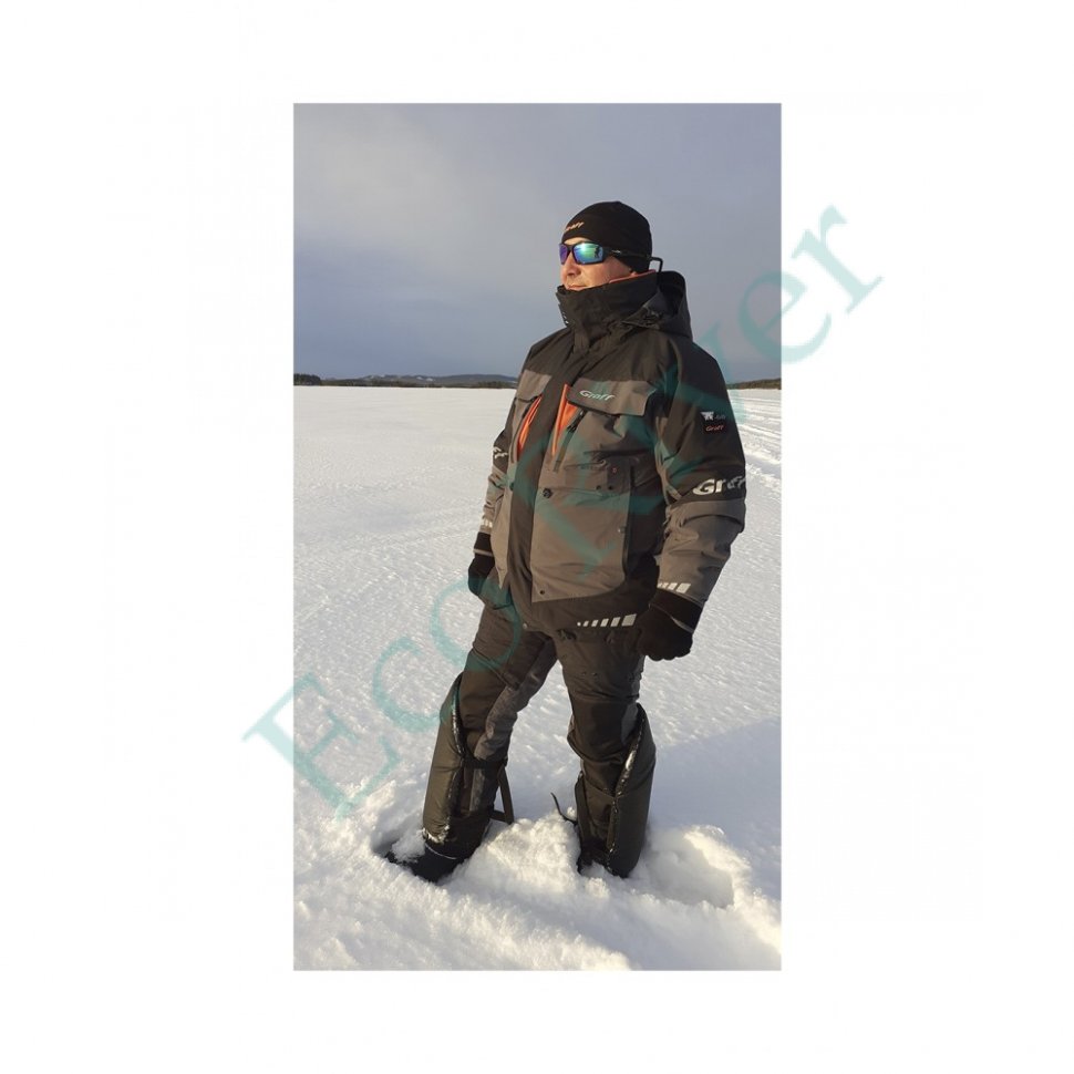 Костюм рыболовный Graff зимний до -50гр. размер M/182-188(Bratex 8000, черно-серый)