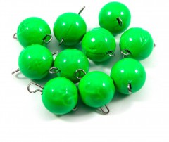 Груз Чебурашка окрашенный разборный Яман (10 шт.) - 24 гр., зелёный/250/