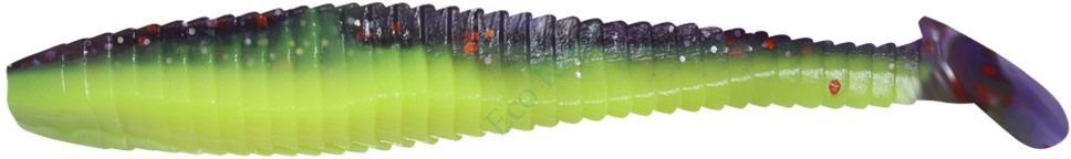 Виброхвост Yaman PRO Flatter Shad, р.3 inch, цвет #26 - Violet Chartreuse (уп. 6 шт.)