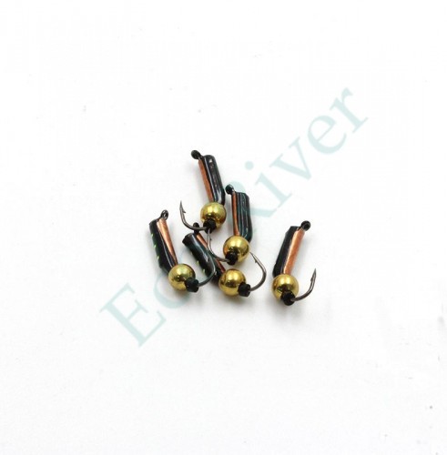 Мормышка вольф. безнасадочная Яман Столбик №5, d-2 мм, L-9.5 мм, вес 0,83 гр., латунный шар, цв.