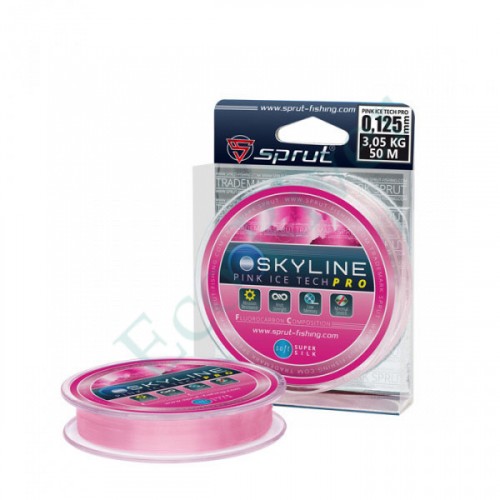 Леска Sprut Skyline Fluorocarbon Composition IceTech PRO pink 0.165 50м