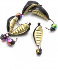 Мормышка вольф. безнасадочная Яман Жучок №5, вес 1,25 гр., кристалл хамелеон,  цв. латунь (уп.5 шт