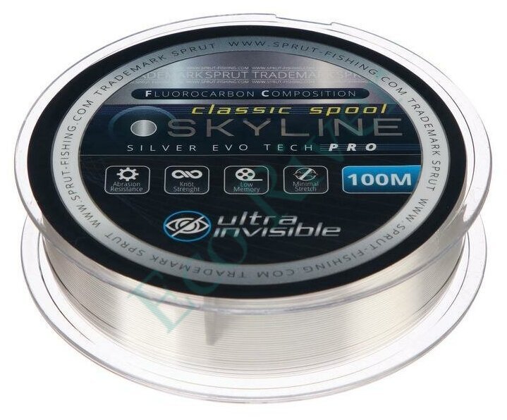 Леска Sprut Skyline Fluorocarbon Composition EvoTech Classic silver 0.355 100м