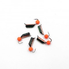 Мормышка вольф. безнасадочная Яман Столбик №8, d-3 мм, L-9.5 мм, вес 1,20 гр., фц. красный шар, цв