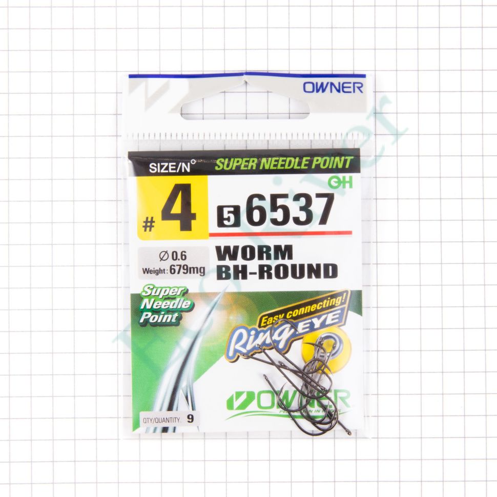 Крючок Owner Worm BH-Round BC №4 9шт