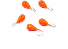Мормышка вольфрамовая Яман  Капля с отв, р.4,5, вес 1,20 цв.оранж.(уп.5 шт.)