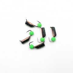 Мормышка вольф. безнасадочная Яман Столбик №8, d-3 мм, L-9.5 мм, вес 1,20 гр., фц. зеленый шар, цв