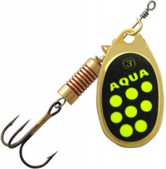 Блесна AQUA AGLIA 02,0g, лепесток № 0, цвет A0-21 (золото, черный, желтый)