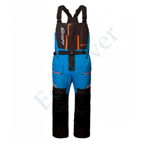 Костюм рыболовный Graff зимний (поплавок, до -15 гр.) размер 2XL/182-188 (Bratex 8000, черно-голубой)