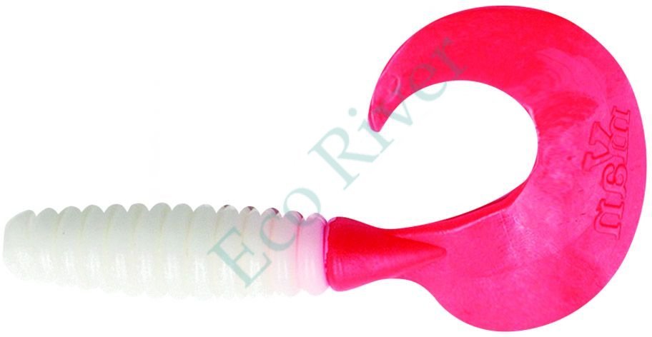 Твистер Yaman PRO Spiral, р.2.5 inch, цвет #05 - White red tail (уп.10 шт)