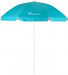 Зонт пляжный Следопыт прямой, d - 210см, h - 220см, d штока 28/32мм, Oxford 210D, цв. голубой/10/