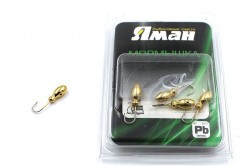 Мормышка Яман щелкун с отв.,цв.GOLD PLATED, вес 0,5 г (уп. 5 шт.)