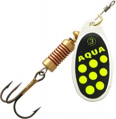 Блесна AQUA COMET 06,0g, лепесток № 3, цвет CO-19 (серебро,черный , желтый)