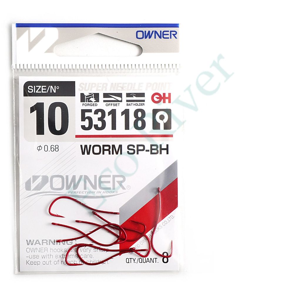 Крючок Owner Worm SP-BH bloody red №10 8шт