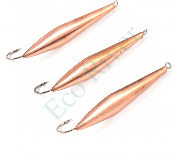 Блесна вертикальная Яман Торпеда, размер 50 мм, вес 5 г, цвет медь (уп.3 шт.)/150/