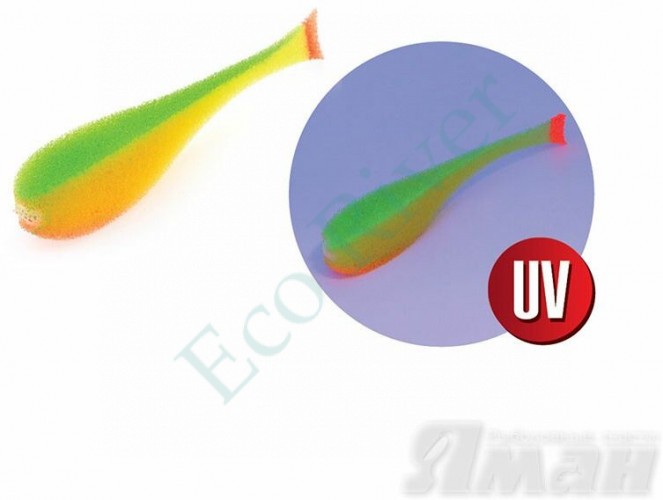 Поролоновая рыбка Yaman с силиконовой вставкой, р. 120 мм, цвет 21 UV (5 шт.)