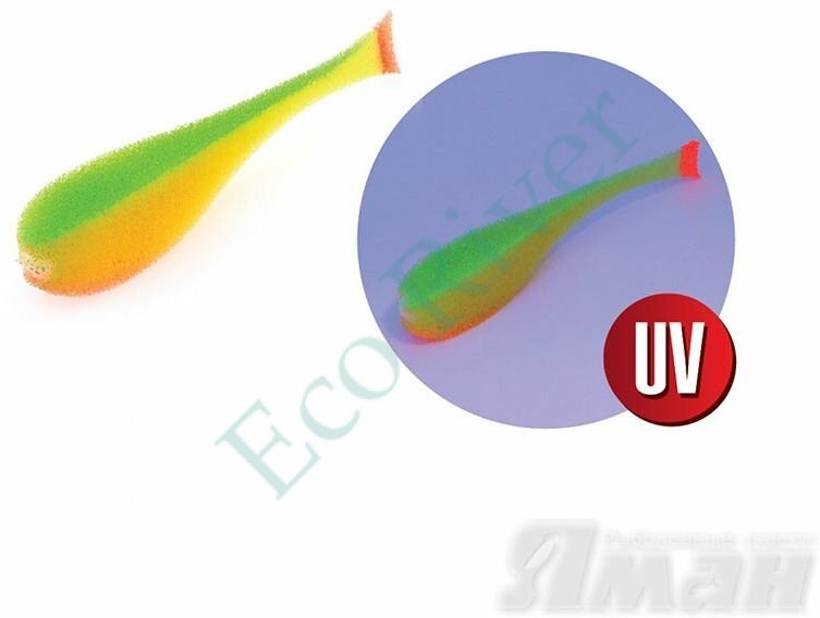 Поролоновая рыбка Yaman с силиконовой вставкой, р. 120 мм, цвет 21 UV (5 шт.)
