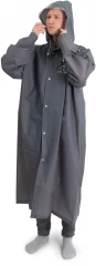Плащ-дождевик Следопыт, плотный EVA, 68х120 см., с козырьком на капюшоне и чехлом, цв. серый, р. 48-