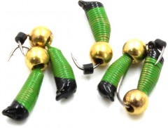 Мормышка вольф. безнасадочная Яман Ручейник №4, d-2 мм, L-8.5 мм, вес 0,70 гр., латунный шар,  цв.