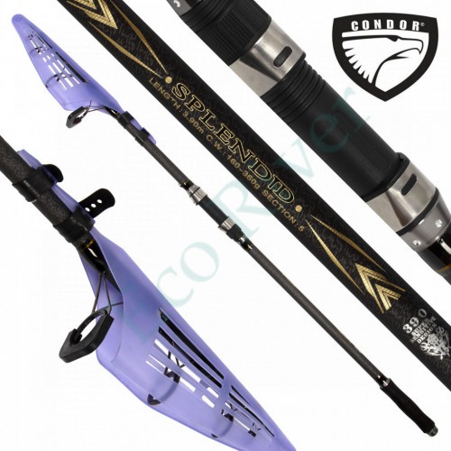 Удилище карповое Condor Splendid длина 3,9 м, тест 160-360 гр, 4 секции, carbon, телескоп