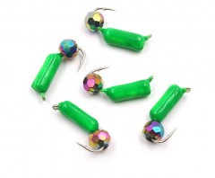 Мормышка безнасадочная Яман Гвоздешарик зеленый, d-3 мм, вес 0,85 г, кристалл хамелеон (уп. 5 шт.)