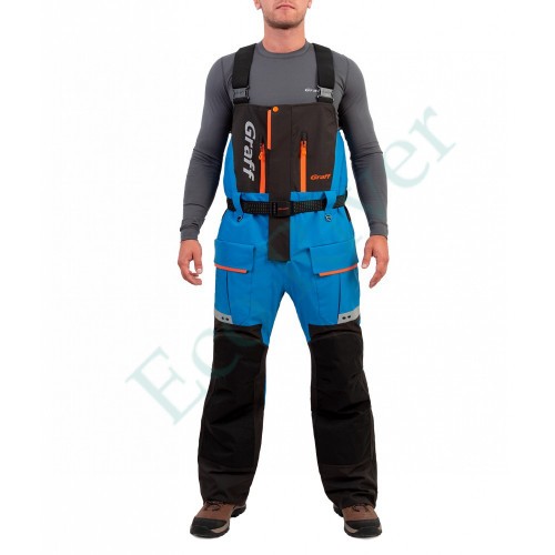 Костюм рыболовный Graff зимний (поплавок, до -15 гр.) размер 3XL/182-188 (Bratex 8000, черно-голубой)
