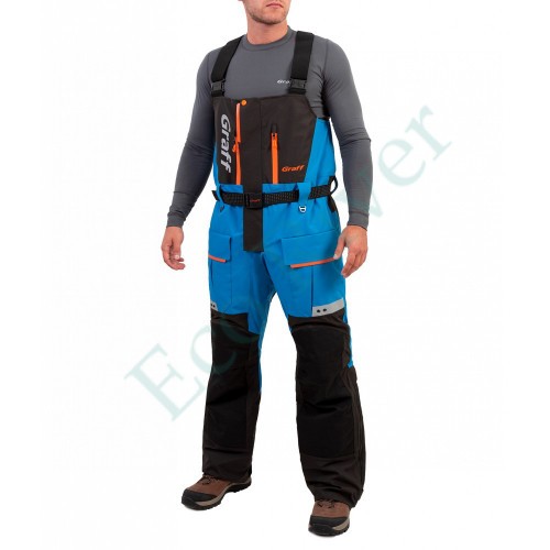 Костюм рыболовный Graff зимний (поплавок, до -15 гр.) размер 3XL/182-188 (Bratex 8000, черно-голубой)