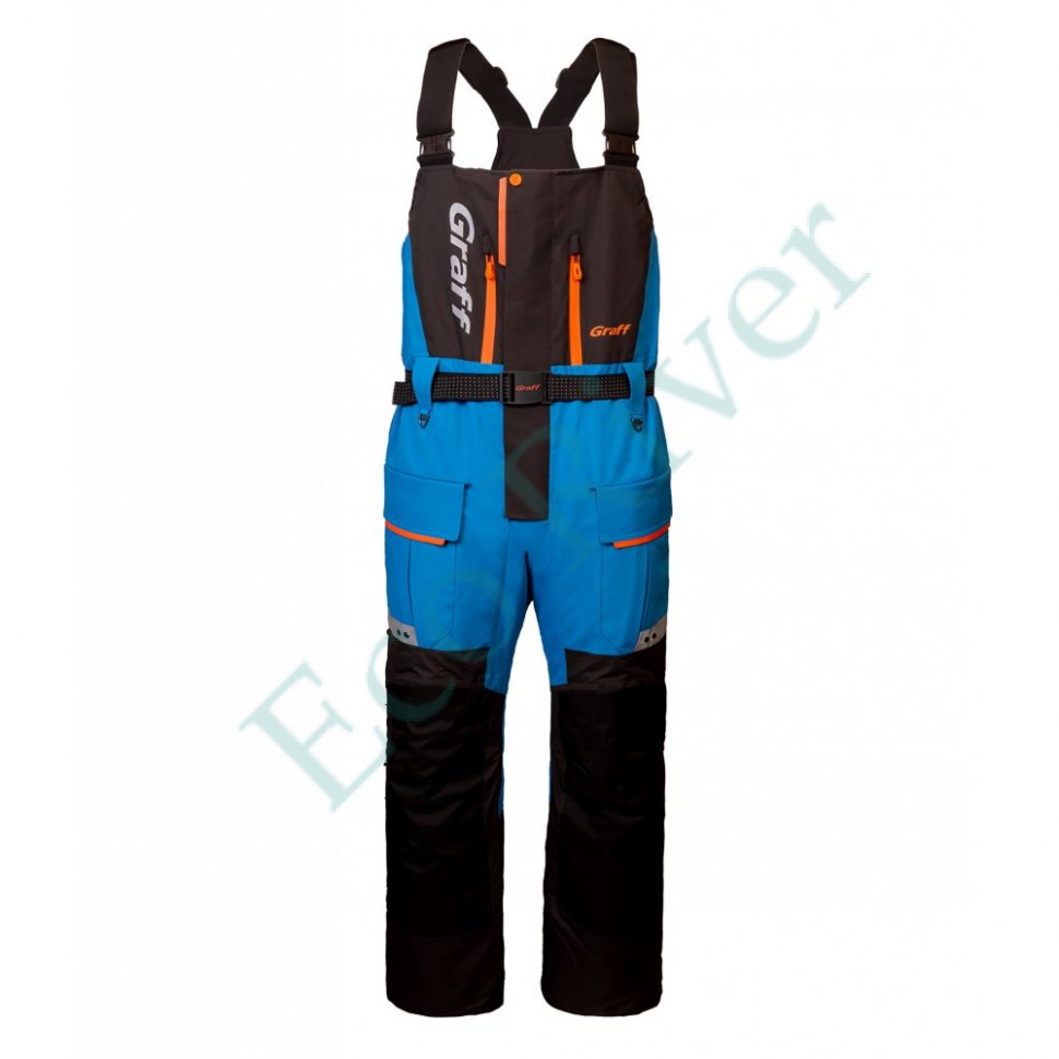 Костюм рыболовный Graff зимний (поплавок, до -15 гр.) размер 3XL/182-188 (Bratex 8000, черно-голубой)