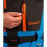 Костюм рыболовный Graff зимний (поплавок, до -15 гр.) размер 3XL/182-188 (Bratex 8000, черно-голубой)