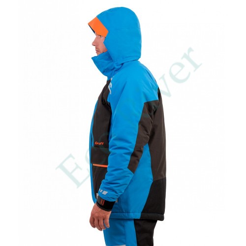 Костюм рыболовный Graff зимний (поплавок, до -15 гр.) размер 3XL/182-188 (Bratex 8000, черно-голубой)