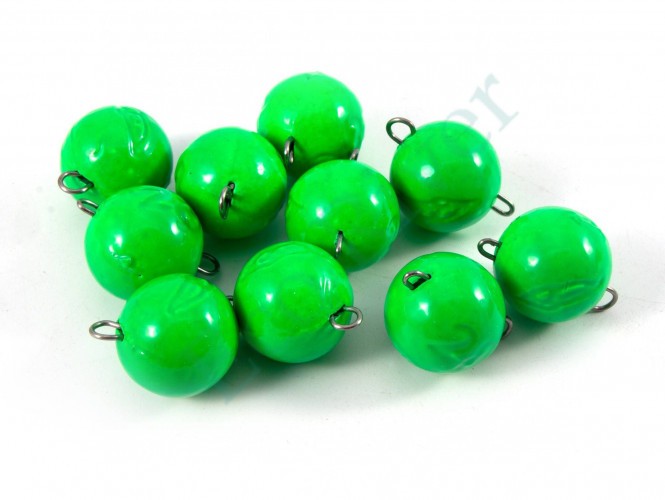 Груз Чебурашка окрашенный разборный Яман (10 шт.) - 28 гр., зелёный/200/