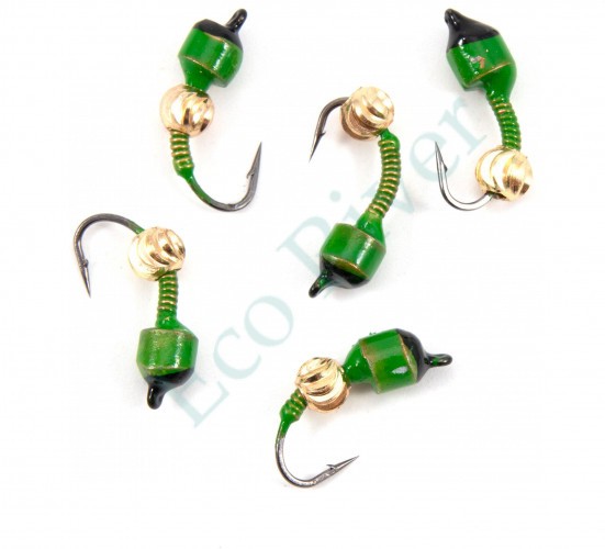 Мормышка вольф. безнасадочная Яман Лесотка №4, d-4 мм, L-10 мм, вес 1,00 г, зефир золото, цв. сала