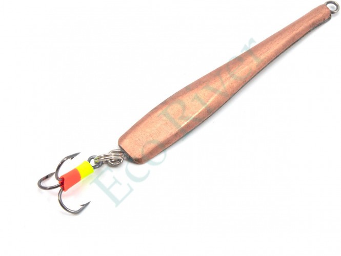 Блесна вертикальная Яман Аляска с тройником, размер 55 мм, вес 8,5 г, цвет никель/медь/150/
