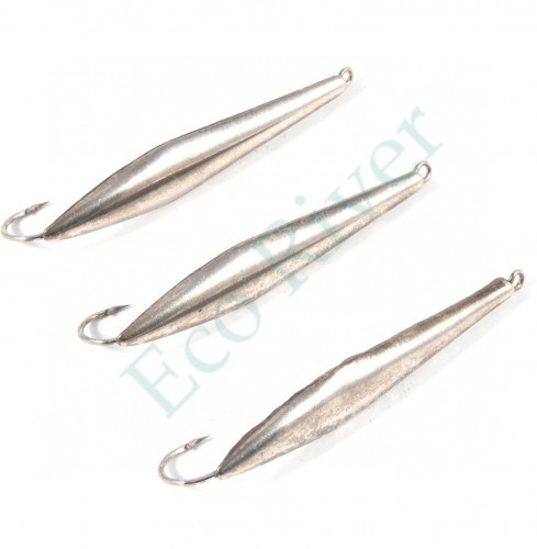 Блесна вертикальная Яман Торпеда, размер 50 мм, вес 5 г, цвет никель (уп.3 шт.)/150/