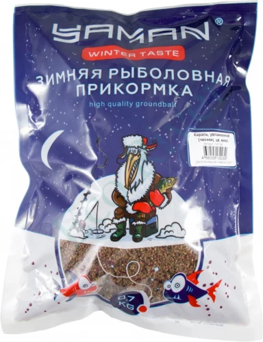 Прикормка Yaman Winter Taste Карась зимняя увлажненная (чеснок), цв. микс, 700 г/20/