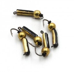 Мормышка вольф. безнасадочная Яман Столбик №5, d-2 мм, L-9.5 мм, вес 0,83 гр., латунный шар,  цв.