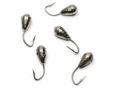 Мормышка вольф. точеная Яман Капля с отв., р.3, вес 0,6, цв. никель (уп. 5 шт.)