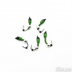 Мормышка вольф. безнасадочная ЯМАН Лесотка №2, d-2,5 мм, L-8 мм, вес 0,45 г, серебряный шар, цв. салатовый (уп. 5 шт.)