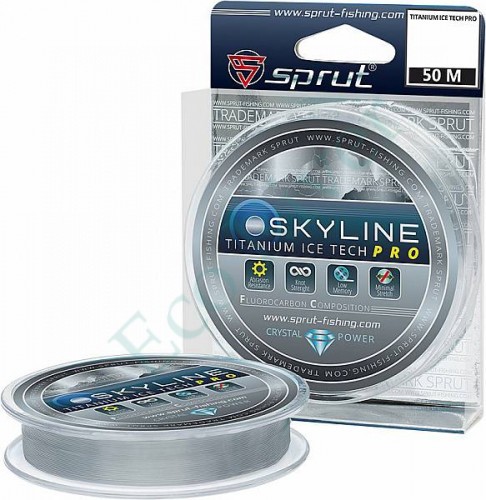 Леска Sprut Skyline Fluorocarbon Composition IceTech PRO titanium 0.285 50м