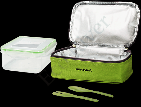Ланч-сумка Арктика 2л с контейнером и приборами зелен. 020-2000-1